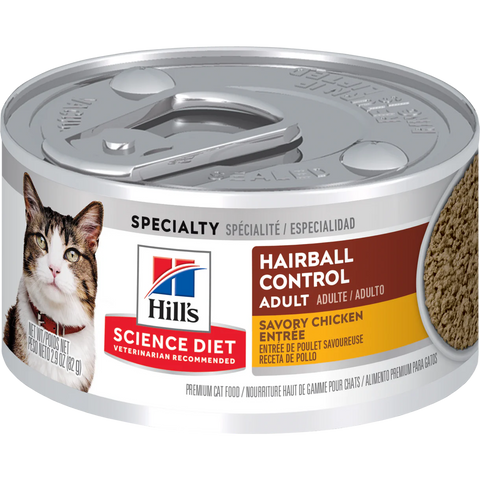 Hill's Science Diet Adult - 成貓 毛球控制 雞肉主食罐 Hairball Control Savory Chicken Entrée Cat Food 2.9oz