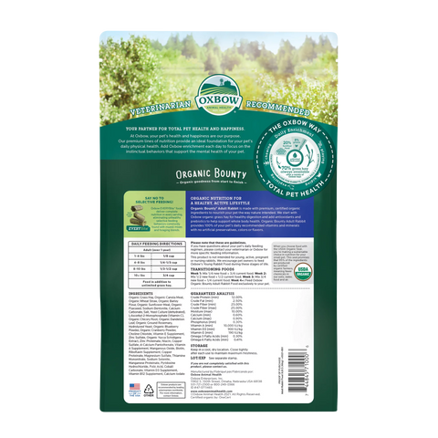 Oxbow Organic Rabbit Food - 3lb