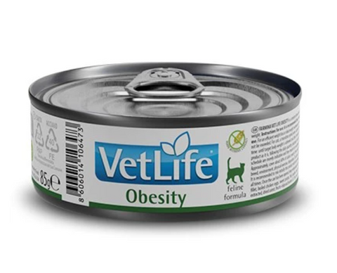 Farmina VetLife Prescription Diet Feline Obesity 85g (12 cans)