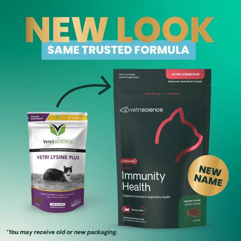 VetriScience - Vetri-Lysine Plus Immune System Chewable Tablets Vetri-Lysine Plus Chicken Liver Flavored Meat Snacks for Cats L-Lysine Boosts the Immune System [New and Old Packaging Randomly Sent] 