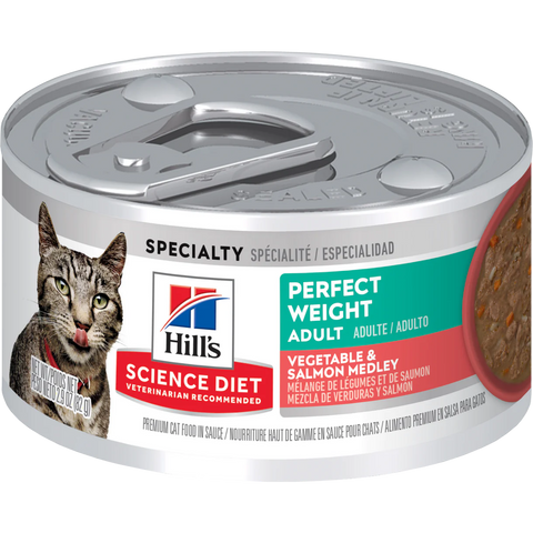 Hill's Science Diet Adult -成貓 完美體重 蔬菜三文魚主食罐 Perfect Weight Vegetable & Salmon Medley Cat Food 2.9oz