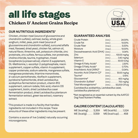 Canidae 美國咖比狗乾糧 - All Life Stages - 雞肉+原始穀物配方 / Dry Dog Food, Real Chicken & Ancient Grains Recipe