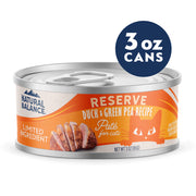 NATURAL BALANCE - 貓用肉醬罐3oz (雞肉&青豆 / 鴨肉&青豆 / 三文魚&青豆)