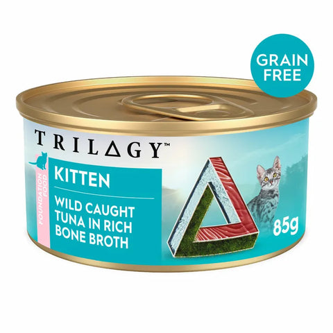 TRILOGY 貓用肉絲高湯主食罐 - 幼貓吞拿魚 85g