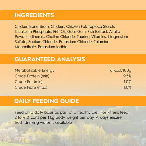 TRILOGY Cat Meat Broth Stock Can - Chicken for Kittens 85g