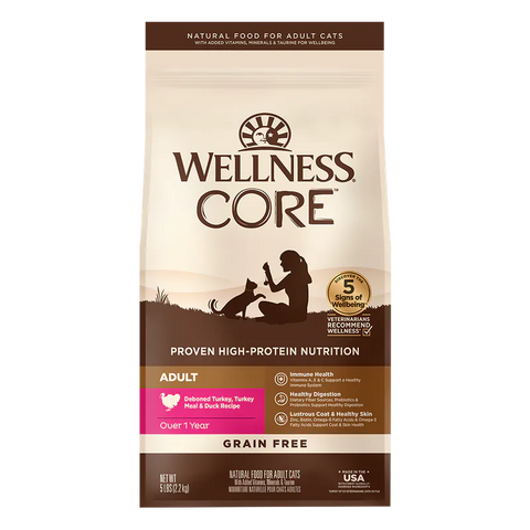 Wellness CORE 無穀物貓乾糧 - 火雞拼鴨肉配方 11lb