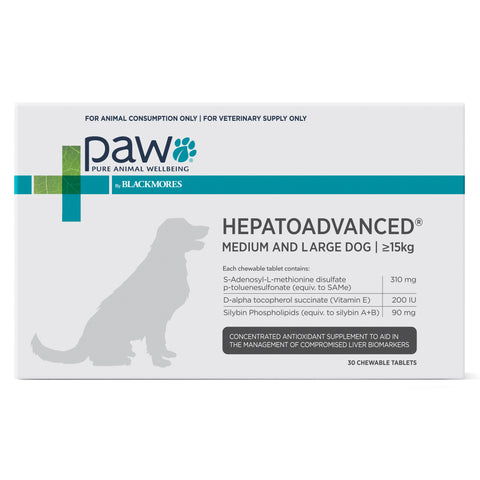 [特價品] Paw Hepatoadvanced 肝臟高效護理配方咀嚼片 Medium and Large Dogs Over 15kg (30 Tablets)