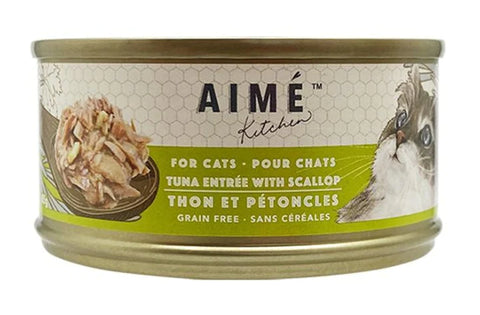 Aime Kitchen 啖啖肉補水系列 - 無穀物營養貓罐 - 吞拿魚配扇貝 85g