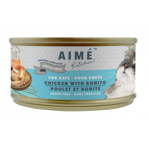 Aime Kitchen 殿堂主食系列 - 無穀物獨特營養貓罐 - 汁煮滑雞配魚柳 85g