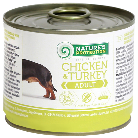 Nature's Protection - 成犬濕糧罐頭(雞肉&火雞肉) 200g