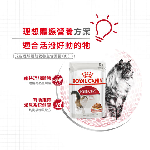 Royal Canin 法國皇家貓濕糧 - 理想體態成年貓 (肉汁) Instinctive (Gravy) 85g