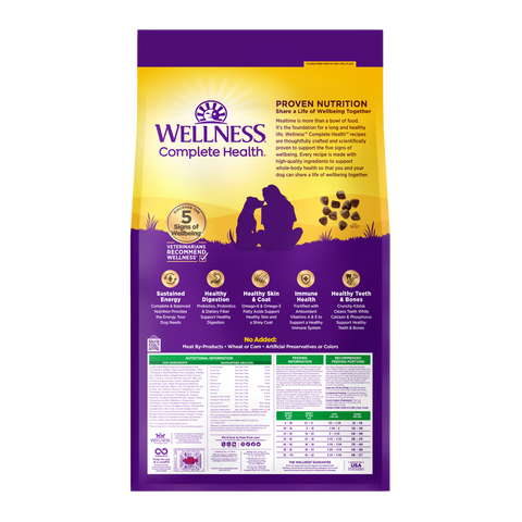Wellness Complete Adult Dog Dry Food - Grain Free Lamb 24lb