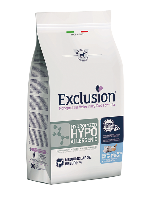 Exclusion 水解低過敏性狗糧水解魚＋玉米澱粉(M/L) 2kg Hydrolyzed Hypoallergenic Dog Fish & Corn Starch Medium/L 2kg