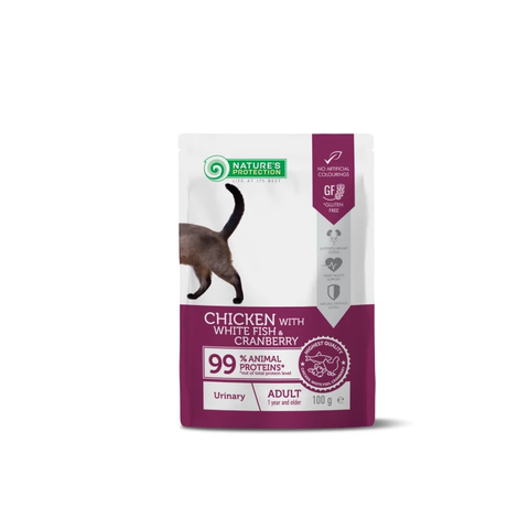 Nature's Protection - 成貓主食袋裝濕糧 泌尿護理配方100g / 雞肉&白魚&蔓越莓