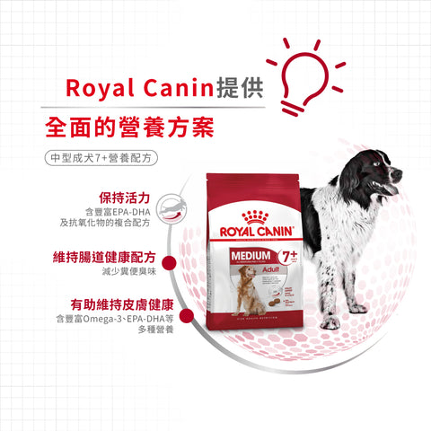 Royal Canin 法國皇家狗乾糧 - 中型成犬7+營養配方 Medium Adult 7+