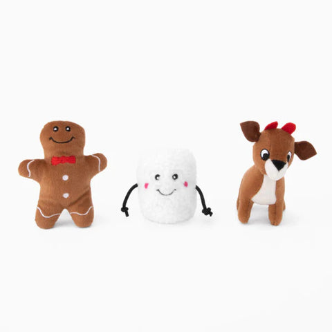 ZippyPaws 聖誕節發聲狗玩具 Miniz 聖誕老人朋友三件套