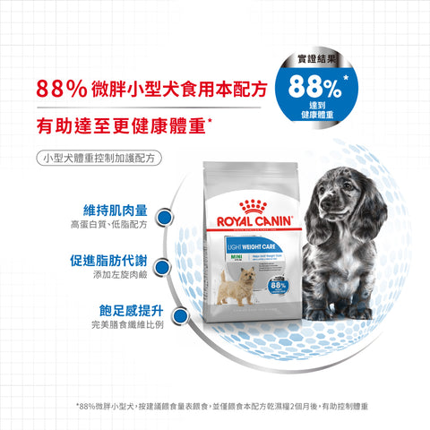 Royal Canin 法國皇家狗乾糧 - 小型犬體重控制加護配方 MINI LIGHT WEIGHT CARE