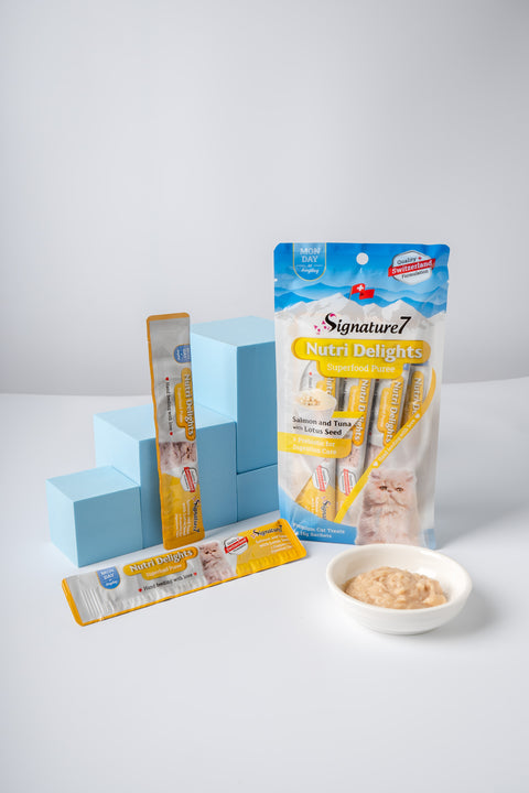 Signature 7 - Nutri Delights Nutritious Minced Meat Snacks / Salmon + Tuna + Lotus Seeds (Intestinal Care) 15g x 4