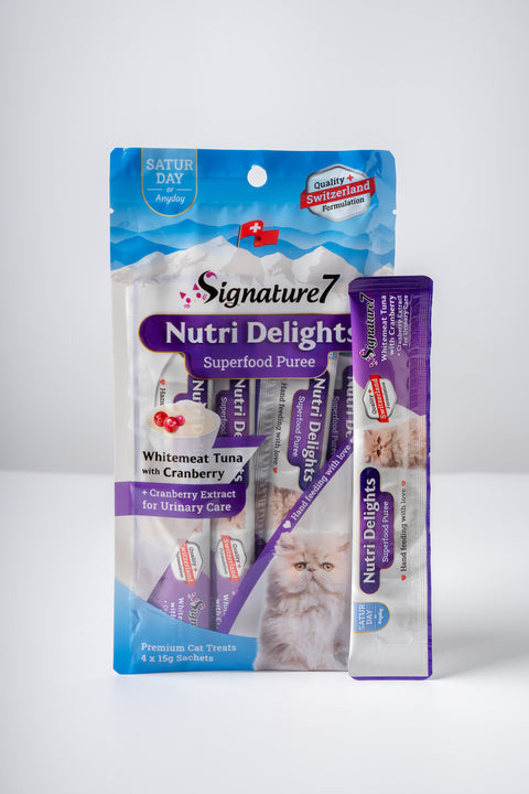 Signature 7 - Nutri Delights Nutritious Meat Sauce Snacks / White Tuna + Cranberry (Urinary Care) 15g x 4
