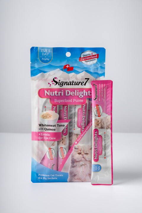Signature 7 - Nutri Delights 營養肉泥唧唧醬小食 / 白肉吞拿魚+藜麥(眼睛護理) 15g x 4