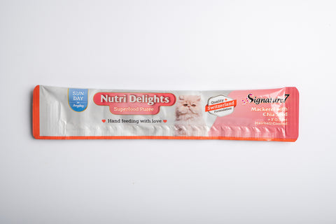Signature 7 - Nutri Delights Nutritious Minced Meat Snacks / Mackerel + Chia Seeds (Hairball Control) 15g x 4