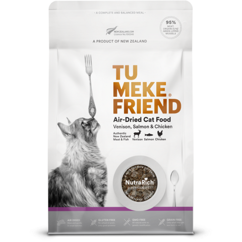 TuMeke Friend 圖米其 超級食物風乾貓糧 鹿⾁三⽂⿂雞⾁ 400g