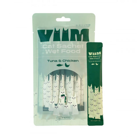 VIIM 吞拿魚+雞肉肉泥條 Tuna & Chicken Cat Sachet Wet Food (12g x6)