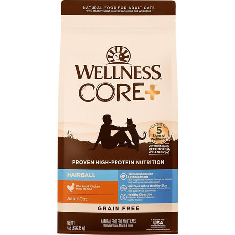 Wellness CORE+ 無穀物貓乾糧 - 去毛球配方4.75lbs