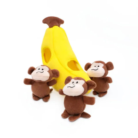 ZippyPaws Zippy Burrow - 猴子和香蕉
