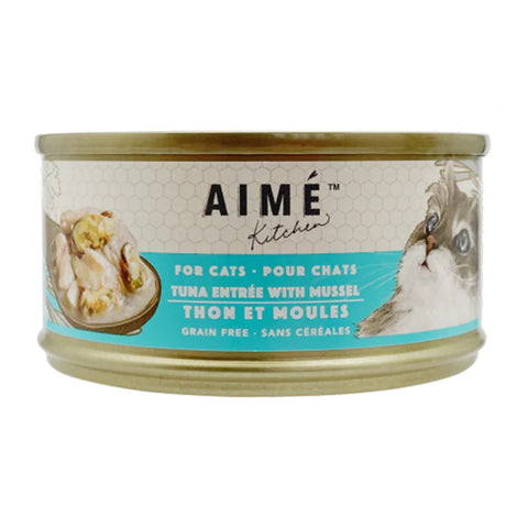 Aime Kitchen 啖啖肉補水系列 - 無穀物營養貓罐 - 吞拿魚配青口 85g