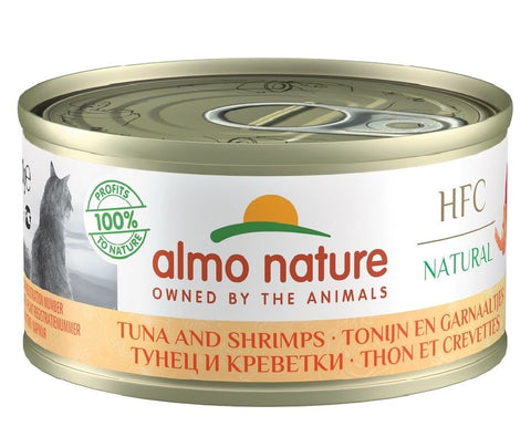Almo Nature 貓濕糧 - HFC Natural - 原隻鮮蝦吞拿魚 70g