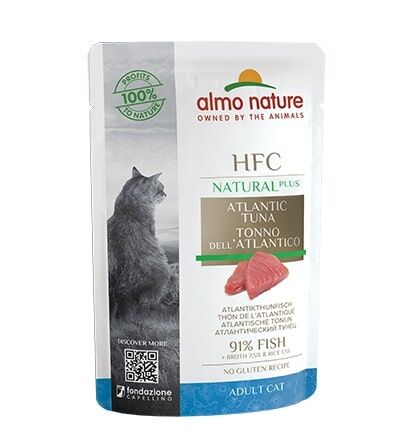 Almo Nature 貓濕糧 - HFC Natural Plus - 大西洋吞拿魚鮮燉包 55g