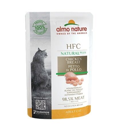 Almo Nature 貓濕糧 - HFC Natural Plus - 雞胸肉鮮燉包 55g