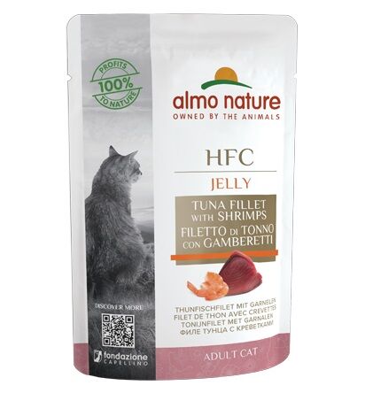 Almo Nature 貓濕糧 - HFC啫喱 - 吞拿魚及蝦 55g