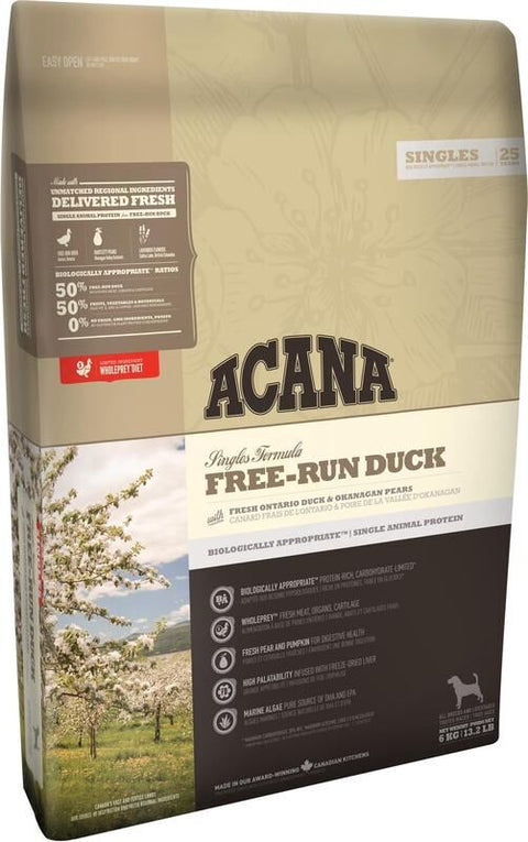 Acana 加拿大愛肯拿狗乾糧 - 單一蛋白 無穀物 - 放養鴨配方 11.4kg
