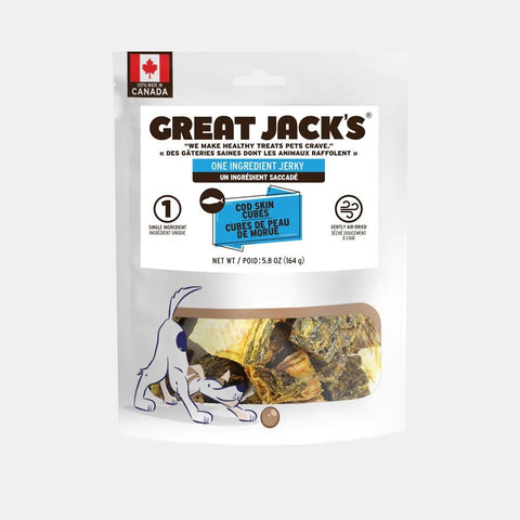 [特價品] Great Jacks - 風乾鱈魚皮咀嚼塊狗小食 164g