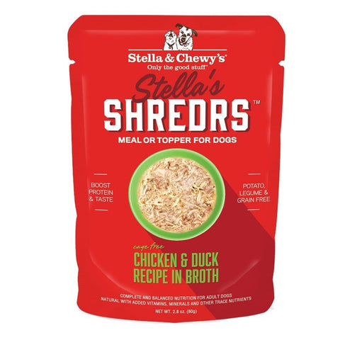 Stella & Chewys 美國狗濕糧 - 肉絲滋味包系列 - 放養雞+鴨 配方 2.8oz