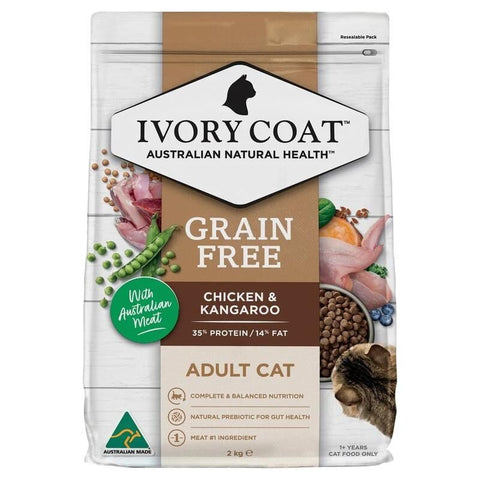 IVORY COAT 澳洲成貓乾糧 - 無穀物 - 袋鼠肉和雞肉配方 4kg