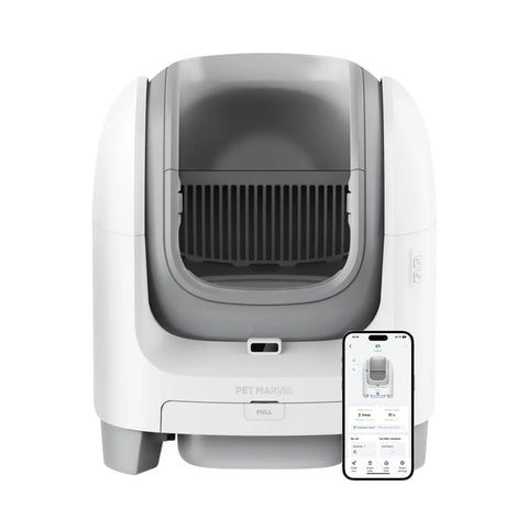 Unicharm Fully Enclosed Cat Litter Box Set (Elephant White/Gray-Black)