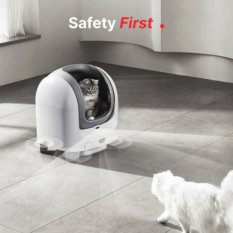Unicharm Fully Enclosed Cat Litter Box Set (Elephant White/Gray-Black)