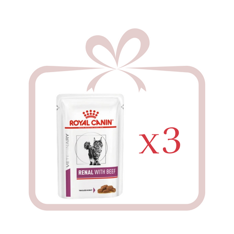 [🎁 雙11禮包] Royal Canin - 成貓腎臟處方濕糧/Renal Pouch Feline - Chicken, Tuna And Beef Flavours