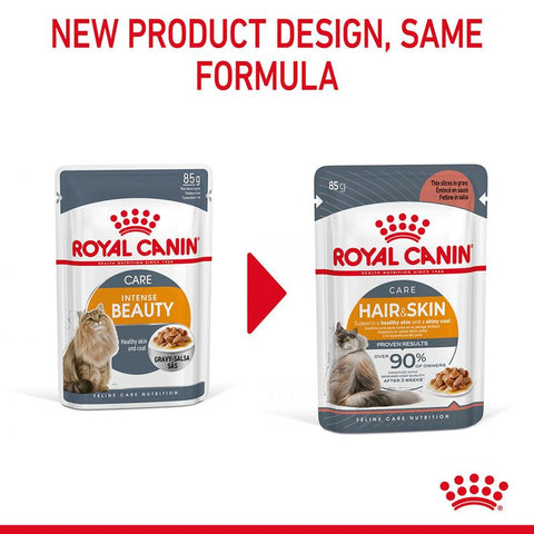Royal Canin 法國皇家貓濕糧 - 成貓亮毛及皮膚健康加護主食濕糧（肉汁） Hair & Skin Care (Gravy) 85g
