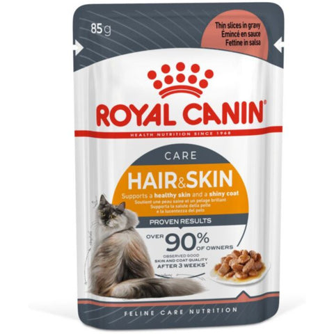 Royal Canin 法國皇家貓濕糧 - 成貓亮毛及皮膚健康加護主食濕糧（肉汁） Hair & Skin Care (Gravy) 85g