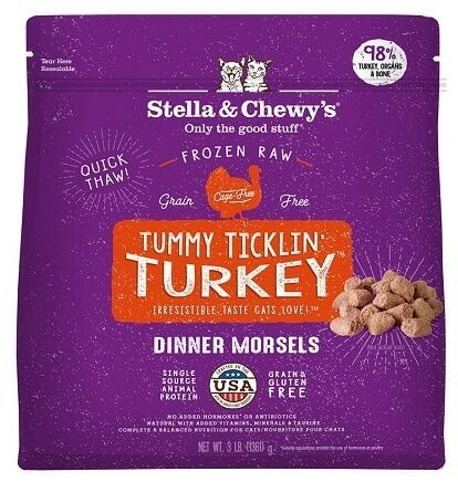 [特價品][急凍貨品] Stella & Chewys 美國貓糧 - 急凍脫水肉粒 - 開胃火雞 (火雞肉)配方 3lb