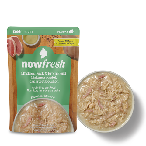 NowFresh - 貓濕糧 - 全年齡貓 雞肉及鴨肉肉絲湯包2.5oz