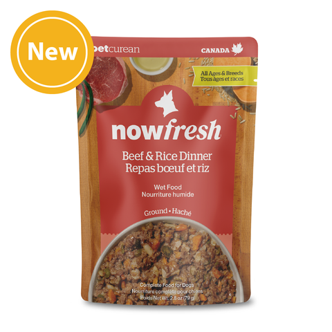 NowFresh - 狗濕糧 - 全年齡犬 牛肉及糙米濕包2.8oz