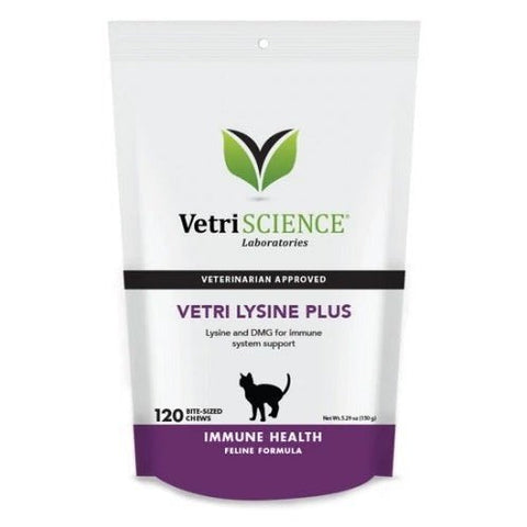 VetriScience - Vetri Lysine Plus 免疫系統咀嚼片  Vetri-Lysine Plus 貓用雞肝味肉粒小食 L-賴氨酸 增強免疫系統