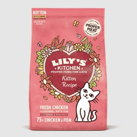 LILY'S KITCHEN 天然貓用主食乾糧 - 無穀物鮮雞~幼貓專用餐 800g