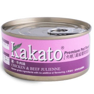 Kakato - 雞+牛肉絲 Chicken & Beef Julienne (Dogs & Cats) Canned