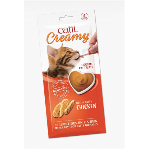 Catit Creamy 無穀物天然營養雞肉醬貓小食 - 添加牛磺酸 (4X10克)
